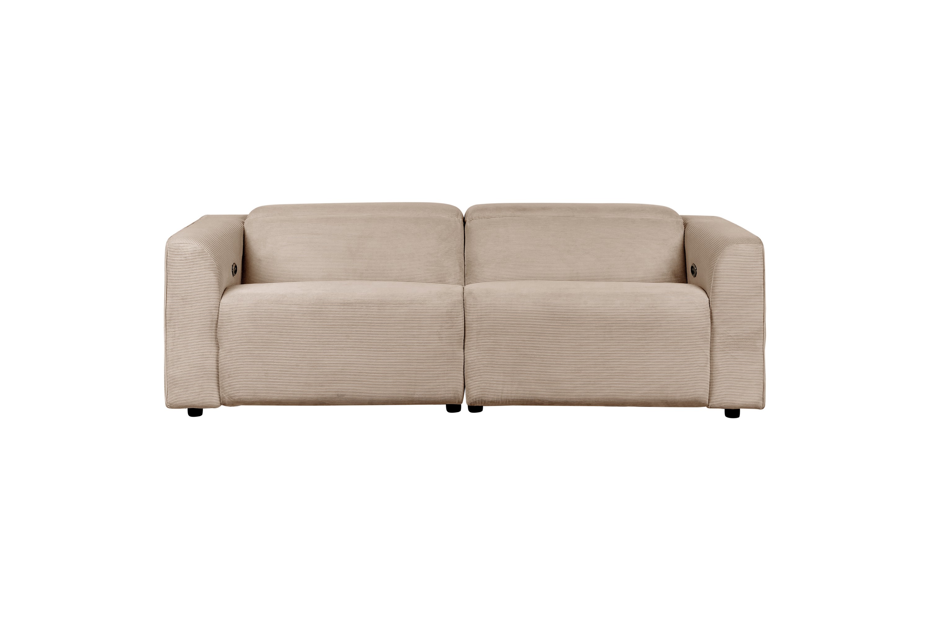 Elektrisk elektrisk hvilestol Sofa Sandbeige Kordfløyel 2 seter Justerbar Fotstøtte og Nakkestøtte med USB-port