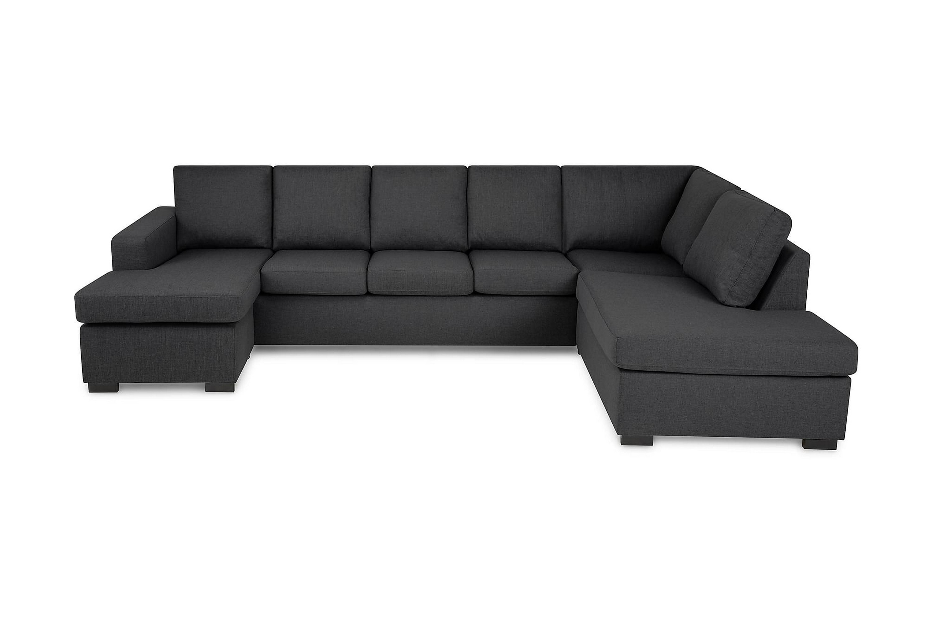 U-sofa Nevada XL Divan Venstre - Mørkgrå