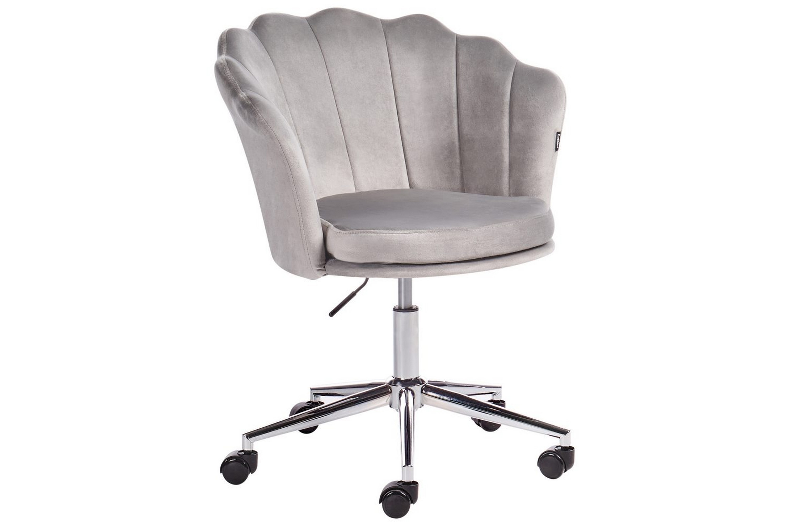 Kontorstol Grå Fløyel Høydejusterbar Trappefot Stjernebase