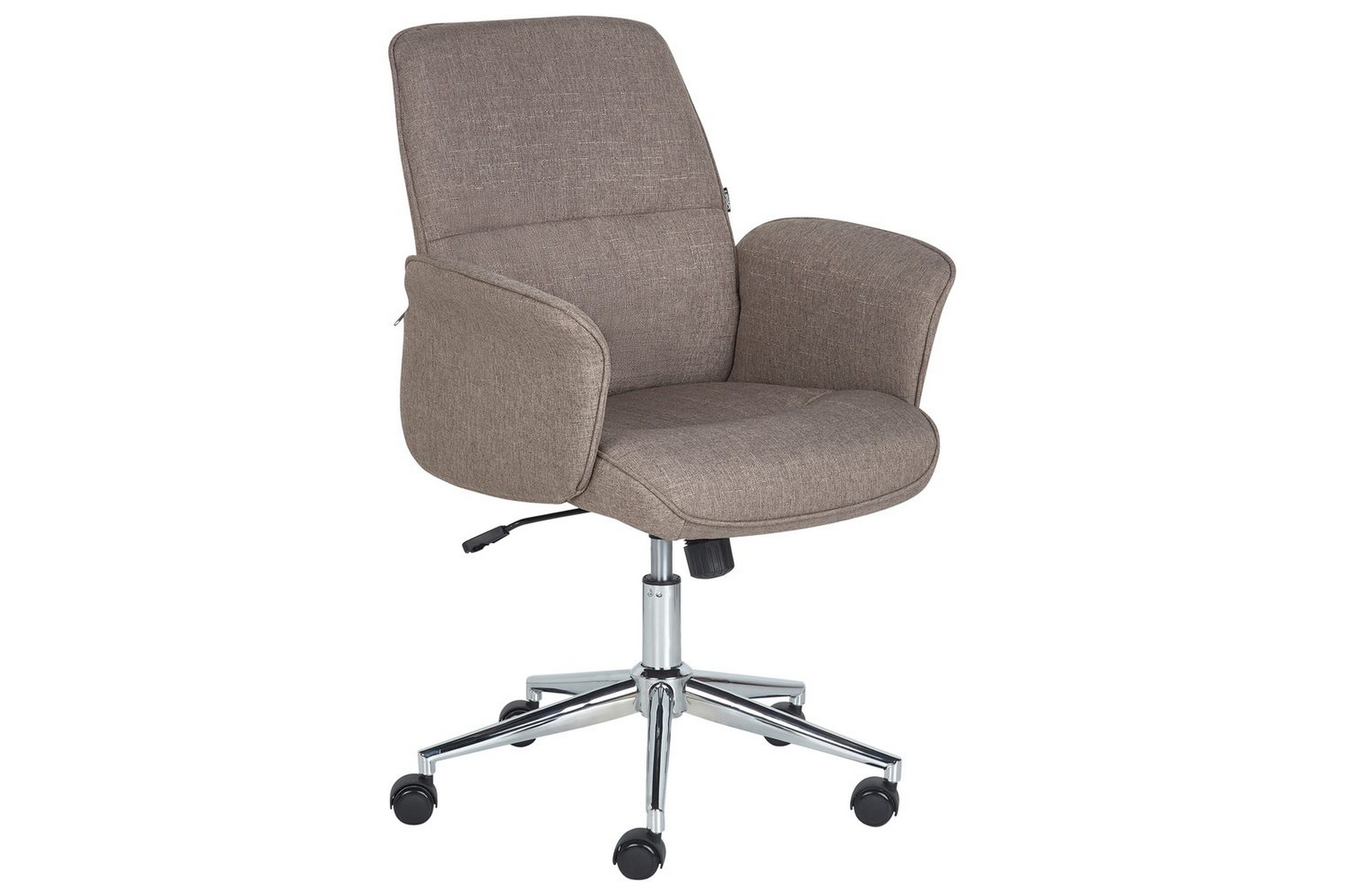 Kontorstol Brun Polyester Svingbar Justerbar Elegant Luksus