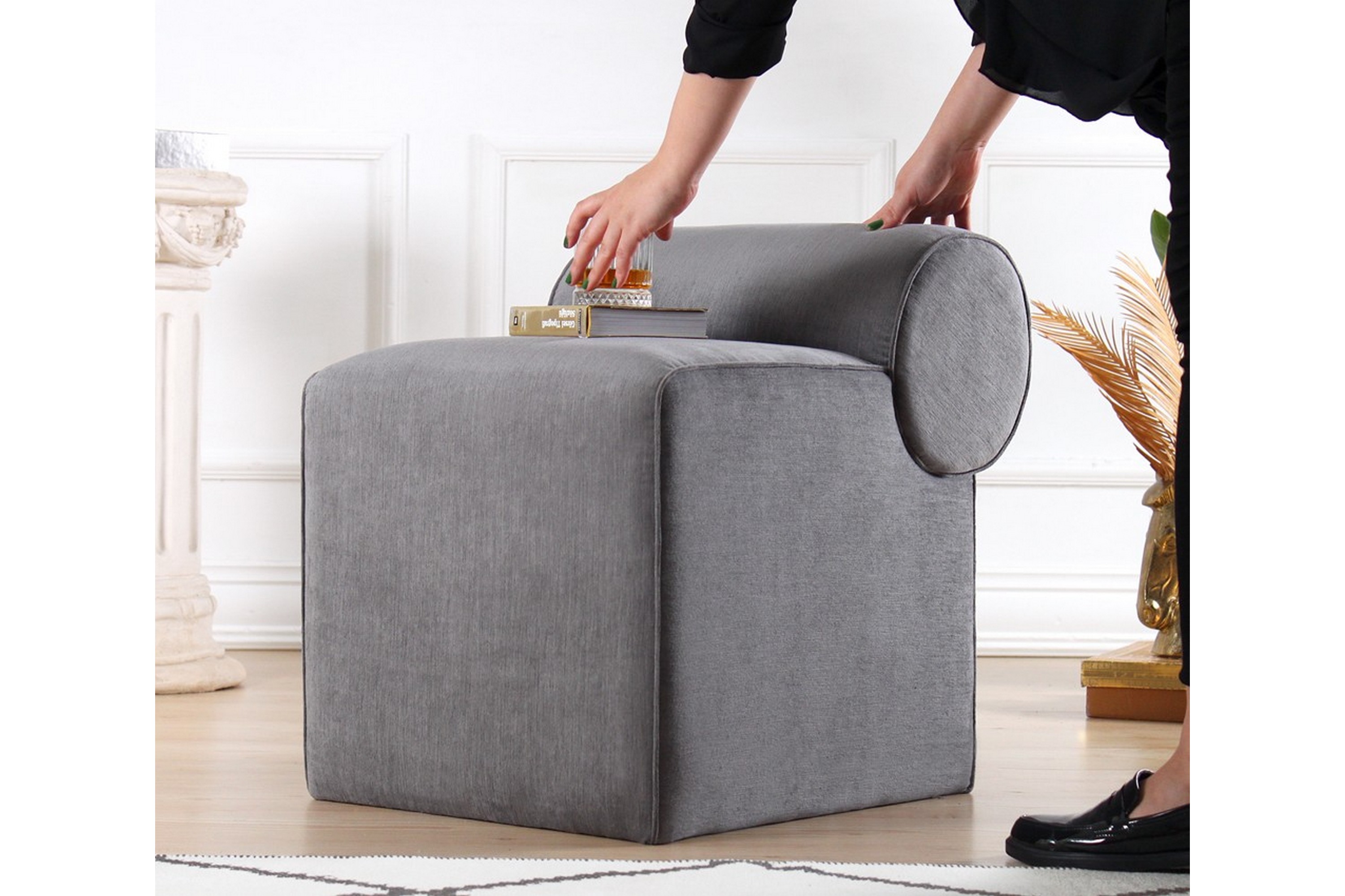 Linburg Sittepuff 45 cm - Grå