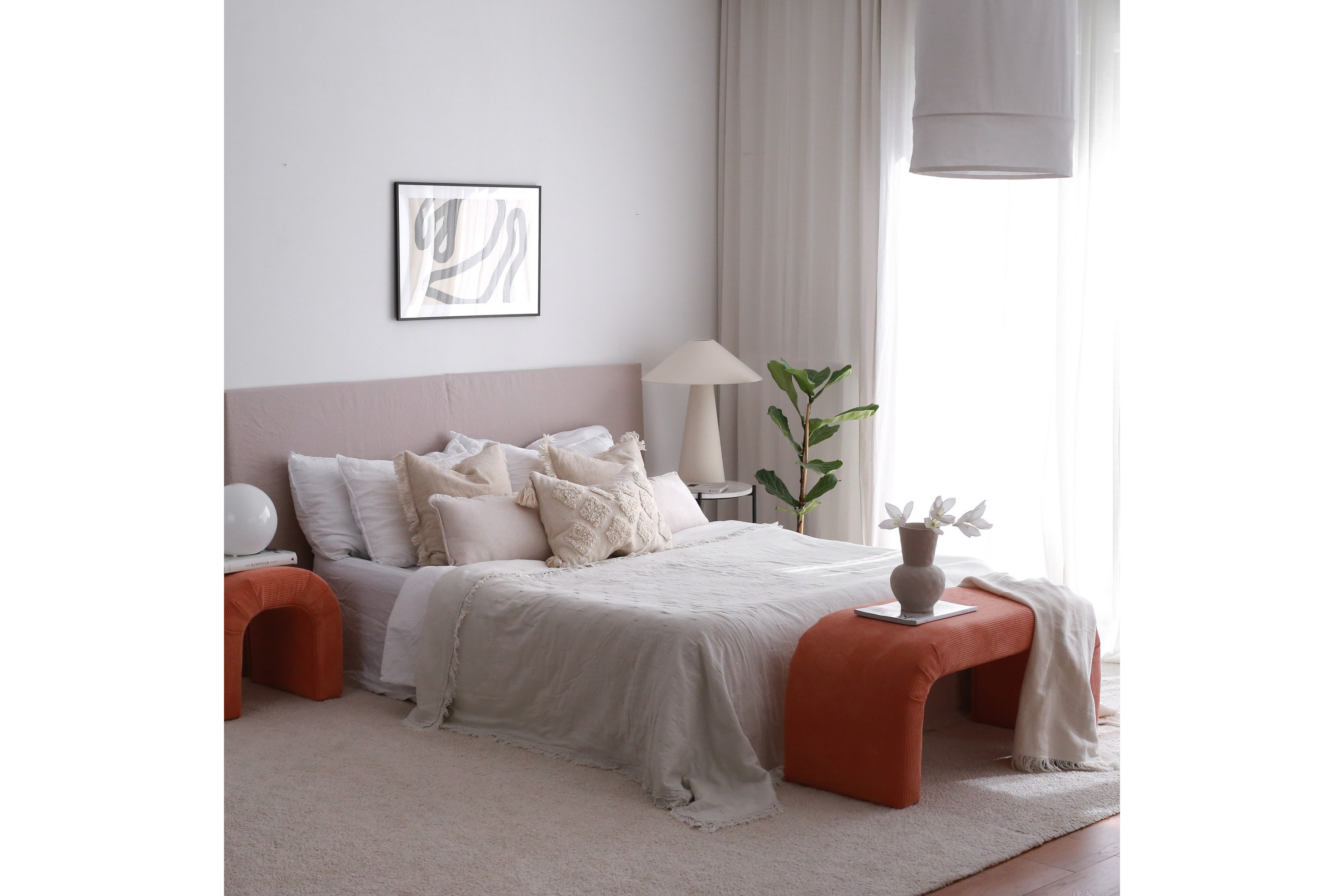 Manav Sittepuff 106 cm - Koral