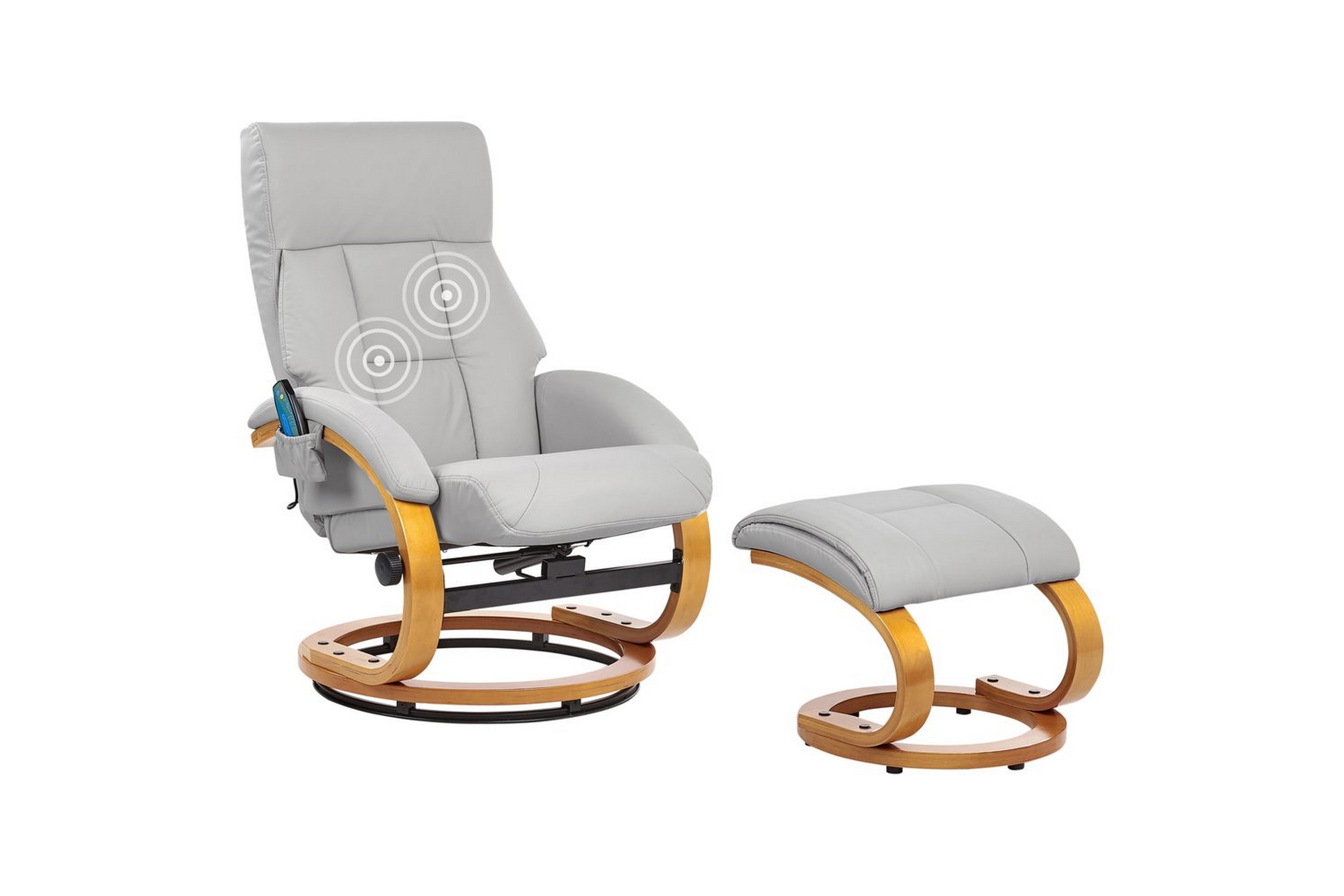 Massasjestol Force – Grå, lyst tre