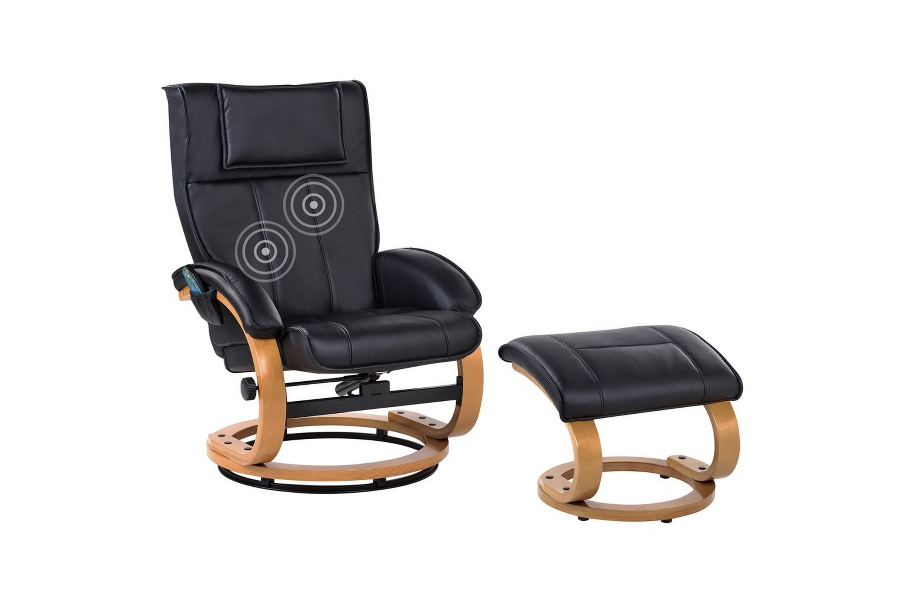 Massasjestol Majestic – Svart, lyst tre