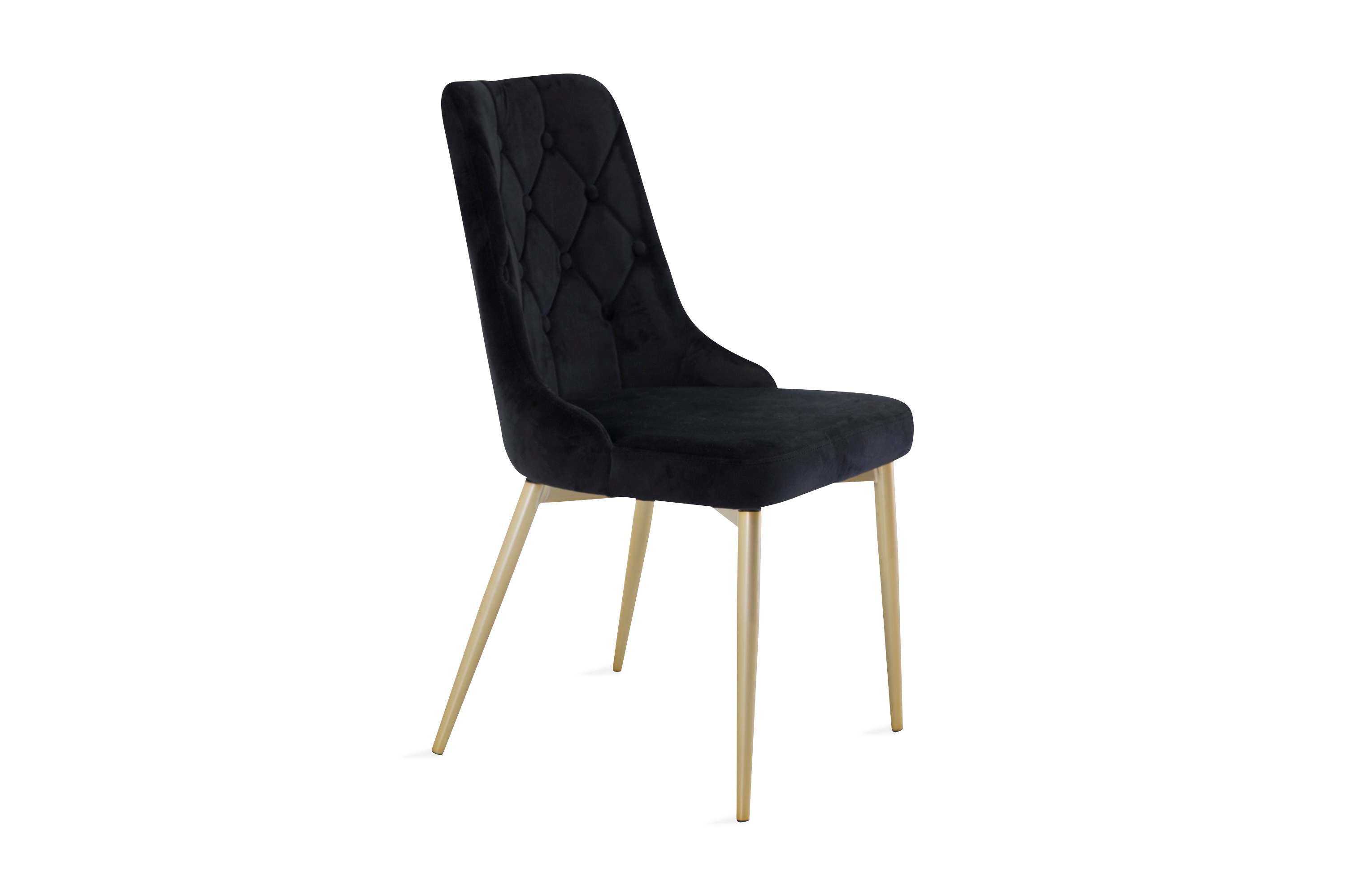 VelvetDeluxe spisestuestoler velour svart, messing dekor.