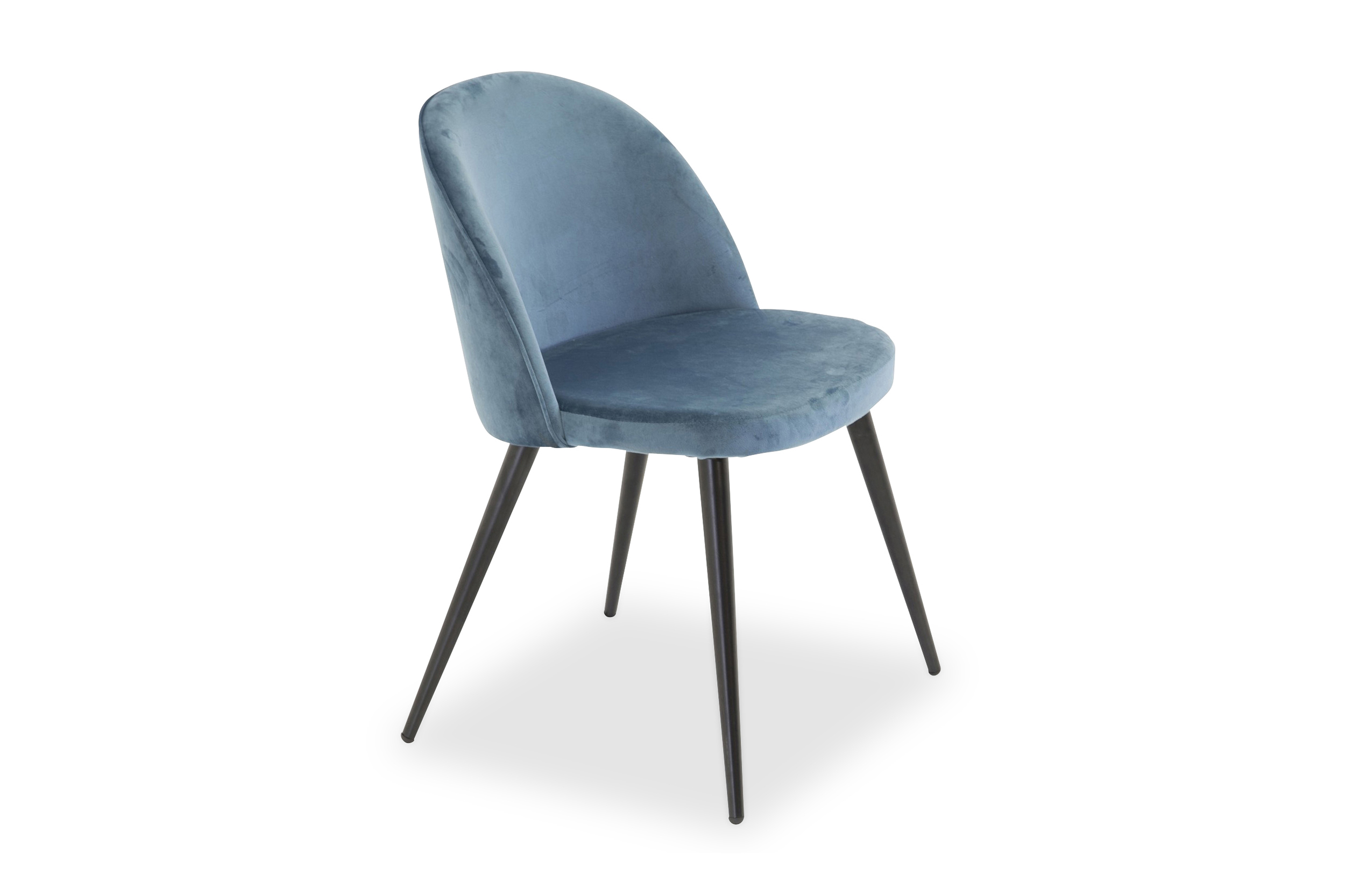 Velvet spisestuestoler velour blå, svart.