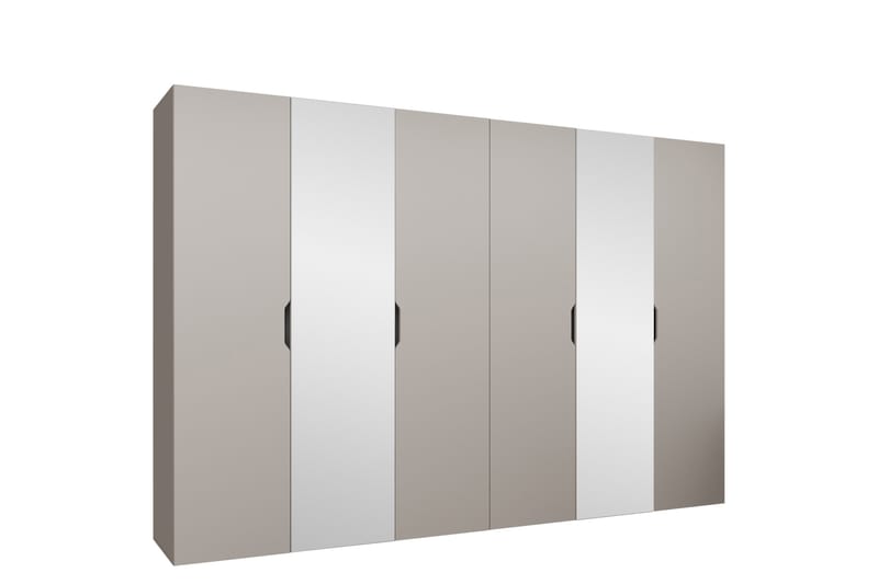 Abano Garderobeskap Med Speil 52x202 cm - Beige - Oppbevaring - Garderober & garderobesystem