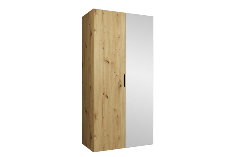 Abano Garderobeskap Med Speil 52x202 cm - Brun - Oppbevaring - Garderober & garderobesystem