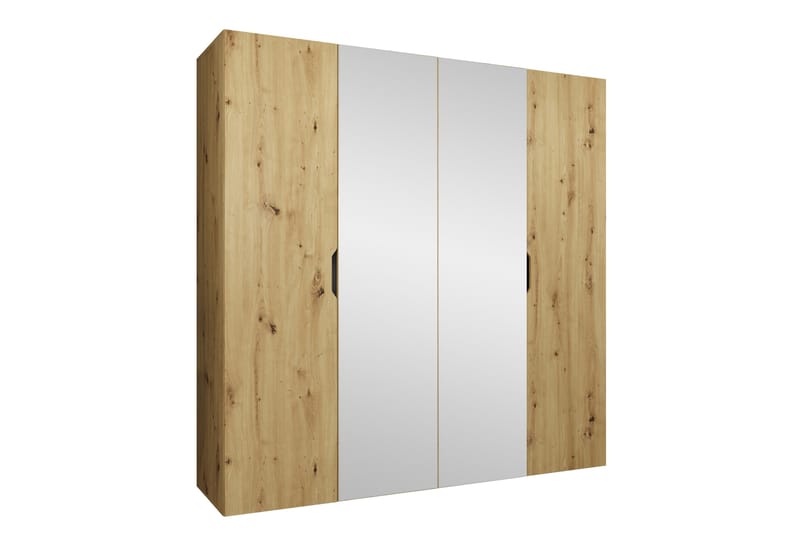 Abano Garderobeskap Med Speil 52x202 cm - Brun - Oppbevaring - Garderober & garderobesystem