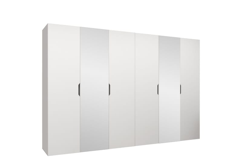Abano Garderobeskap Med Speil 52x202 cm, Hvit
