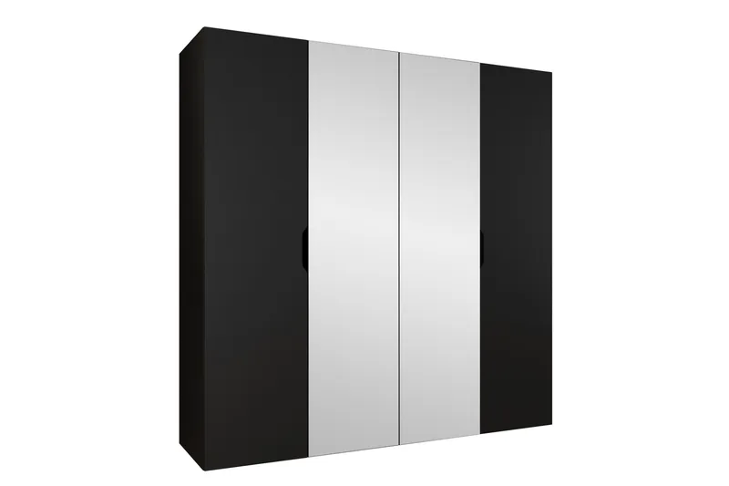 Abano Garderobeskap Med Speil 52x202 cm, Svart