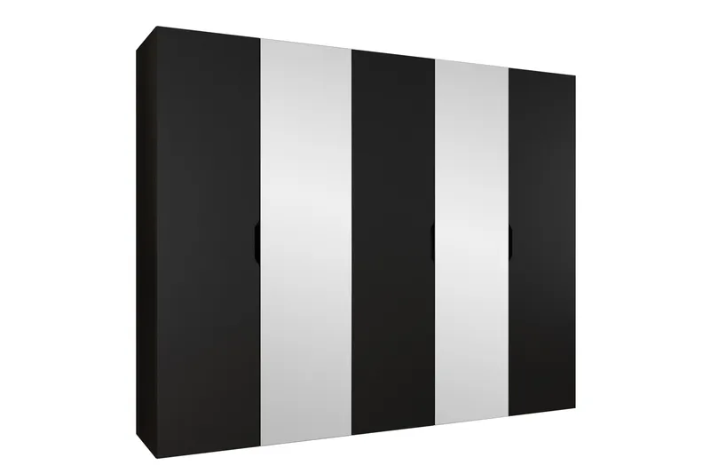 Abano Garderobeskap Med Speil 52x202 cm, Svart