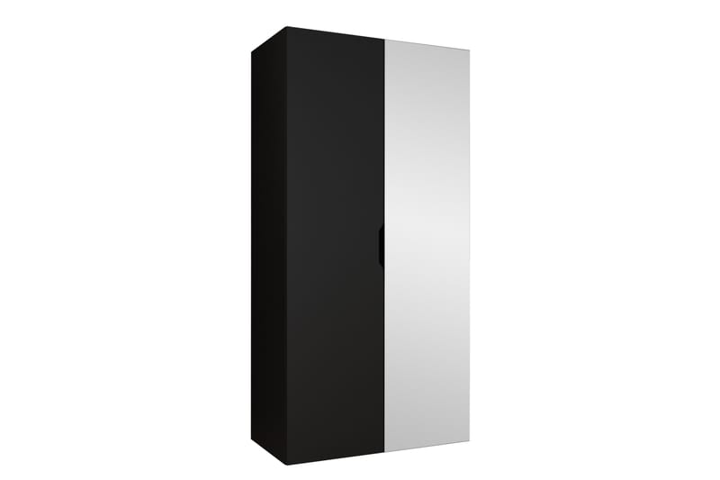 Abano Garderobeskap Med Speil 52x202 cm - Svart - Oppbevaring - Garderober & garderobesystem