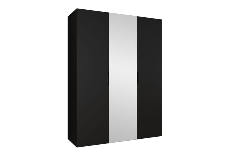 Abano Garderobeskap Med Speil 52x202 cm - Svart - Oppbevaring - Garderober & garderobesystem