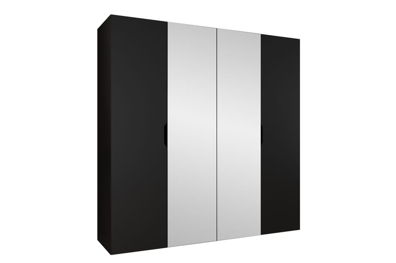 Abano Garderobeskap Med Speil 52x202 cm - Svart - Oppbevaring - Garderober & garderobesystem