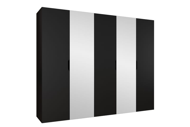 Abano Garderobeskap Med Speil 52x202 cm - Svart - Oppbevaring - Garderober & garderobesystem