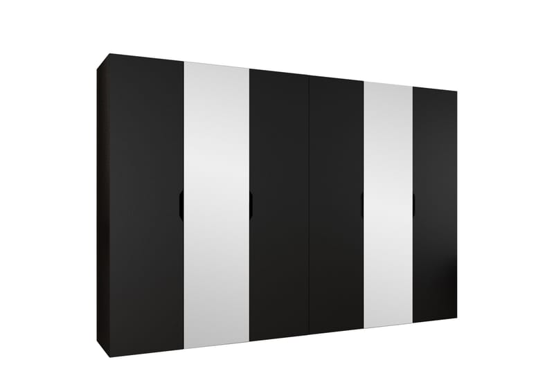 Abano Garderobeskap Med Speil 52x202 cm - Svart - Oppbevaring - Garderober & garderobesystem