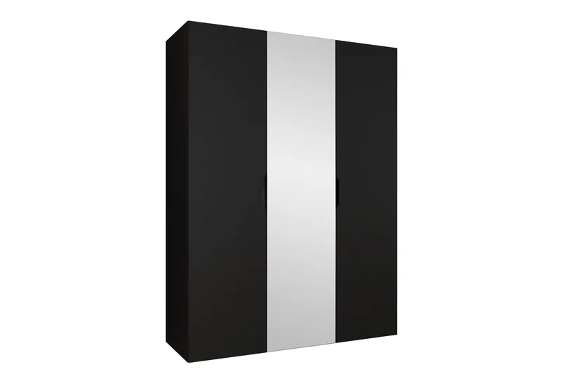 Abano Garderobeskap Med Speil 52x202 cm, Svart