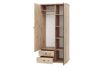 Aldbrough Garderobeskap med Speil 100x213 cm - Brun / Svart - Oppbevaring - Garderober & garderobesystem