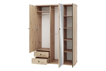 Aldbrough Garderobeskap med Speil 150x213 cm - Brun / Svart - Oppbevaring - Garderober & garderobesystem