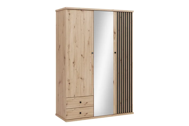 Aldbrough Garderobeskap med Speil 150x213 cm, Brun / Svart