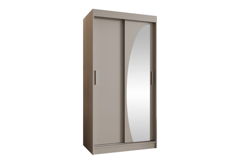 Amira Garderobeskap Med Speil 100x200 cm - Beige - Oppbevaring - Garderober & garderobesystem