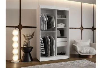 Amira Garderobeskap Med Speil 120x200 cm - Oppbevaring - Garderober & garderobesystem