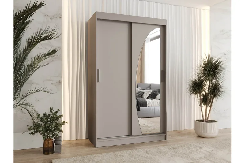 Amira Garderobeskap Med Speil 120x200 cm - Oppbevaring - Garderober & garderobesystem
