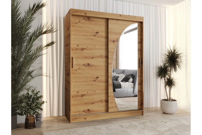 Amira Garderobeskap Med Speil 150x200 cm - Oppbevaring - Garderober & garderobesystem
