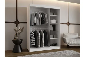 Amira Garderobeskap Med Speil 150x200 cm - Oppbevaring - Garderober & garderobesystem
