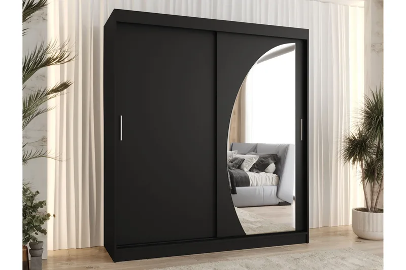 Amira Garderobeskap Med Speil 180x200 cm - Beige - Oppbevaring - Garderober & garderobesystem