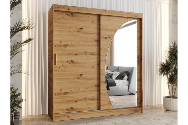 Amira Garderobeskap Med Speil 180x200 cm - Oppbevaring - Garderober & garderobesystem