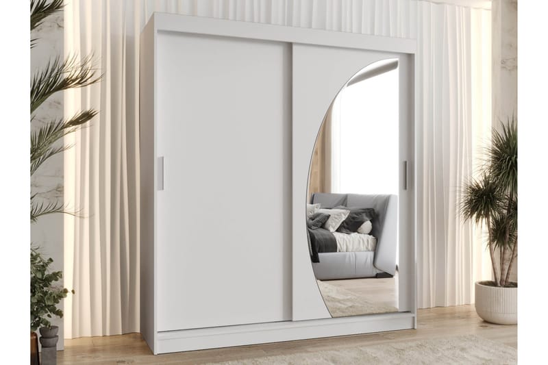 Amira Garderobeskap Med Speil 180x200 cm - Oppbevaring - Garderober & garderobesystem