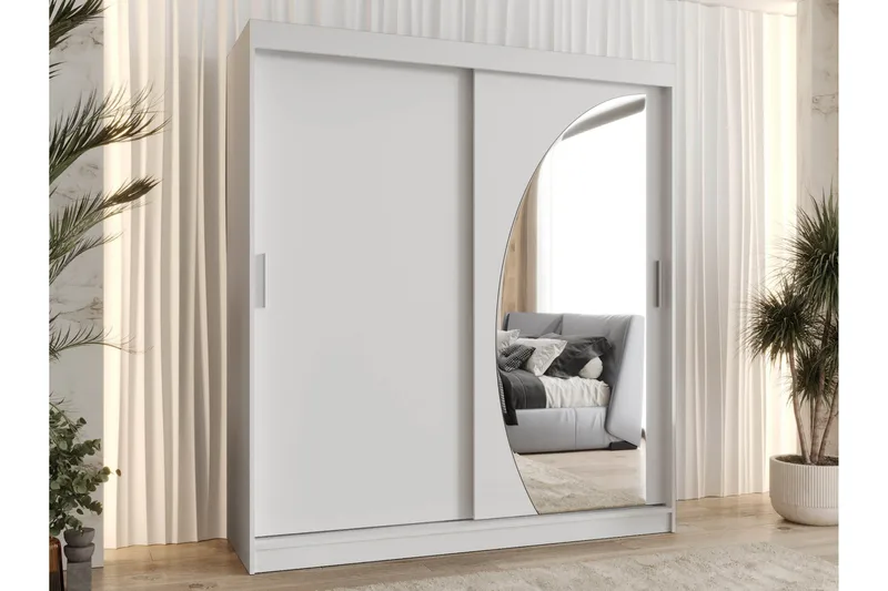 Amira Garderobeskap Med Speil 180x200 cm - Oppbevaring - Garderober & garderobesystem