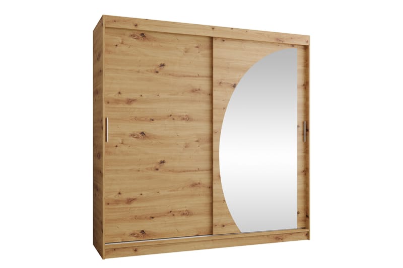 Amira Garderobeskap Med Speil 200x200 cm - Brun - Oppbevaring - Garderober & garderobesystem