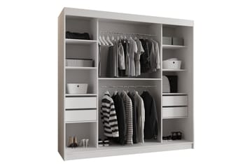 Amira Garderobeskap Med Speil 200x200 cm - Grå - Oppbevaring - Garderober & garderobesystem