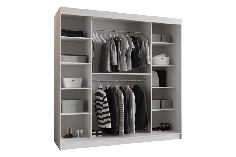 Amira Garderobeskap Med Speil 200x200 cm - Grønn - Oppbevaring - Garderober & garderobesystem