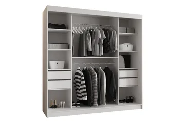 Amira Garderobeskap Med Speil 200x200 cm - Oppbevaring - Garderober & garderobesystem