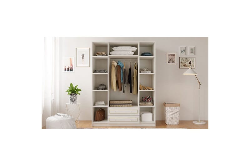 Auric Garderobe 140x210 cm - Matt Hvit - Oppbevaring - Garderober & garderobesystem