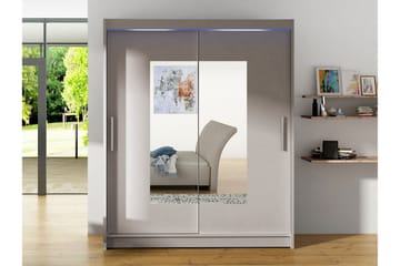 Bay Garderobe Med Speil 150x200 cm - Beige - Oppbevaring - Garderober & garderobesystem