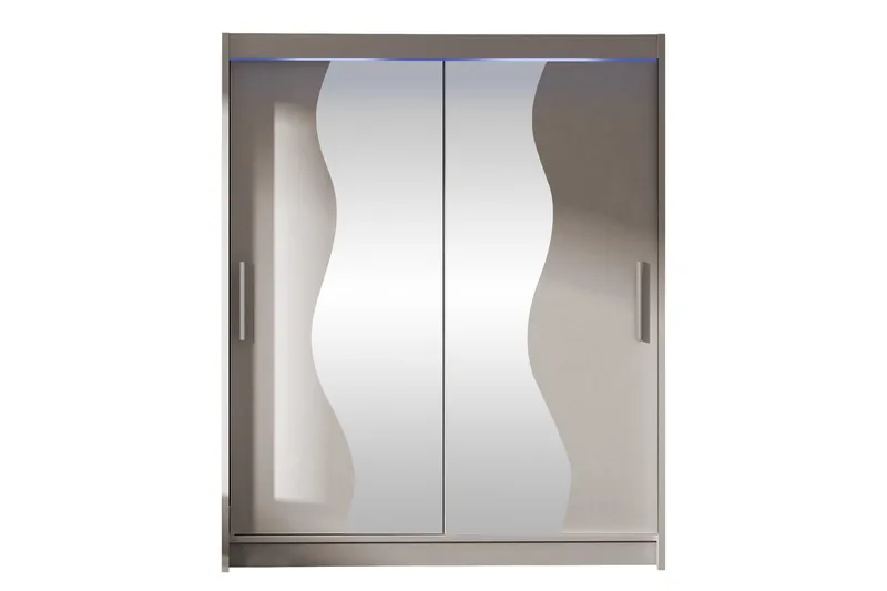 Bay Garderobe Med Speil 150x200 cm - Beige - Oppbevaring - Garderober & garderobesystem