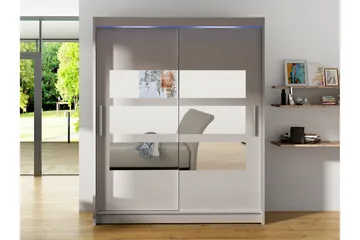 Bay Garderobe Med Speil 150x200 cm - Beige - Oppbevaring - Garderober & garderobesystem