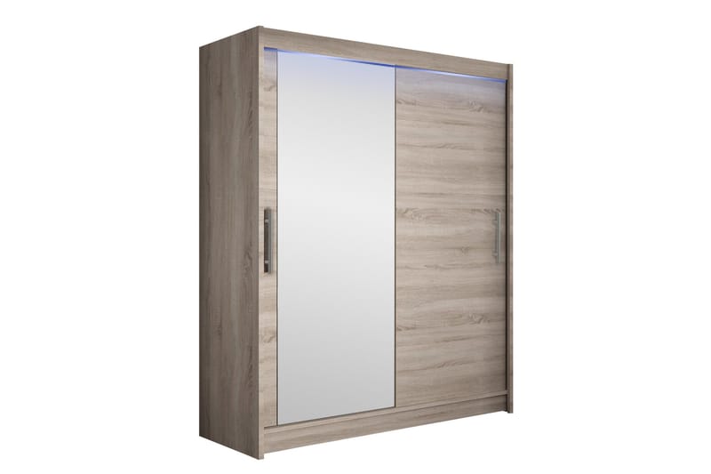 Bay Garderobe Med Speil 150x200 cm, Brun