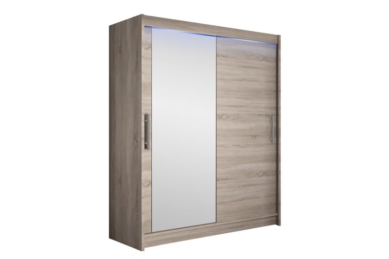 Bay Garderobe Med Speil 150x200 cm - Brun - Oppbevaring - Garderober & garderobesystem