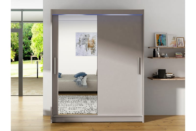 Bay Garderobe Med Speil 150x200 cm - Brun - Oppbevaring - Garderober & garderobesystem