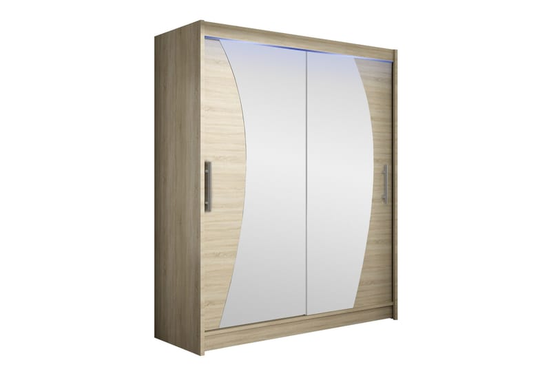 Bay Garderobe Med Speil 150x200 cm, Brun