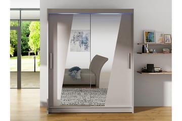 Bay Garderobe Med Speil 150x200 cm - Grå - Oppbevaring - Garderober & garderobesystem