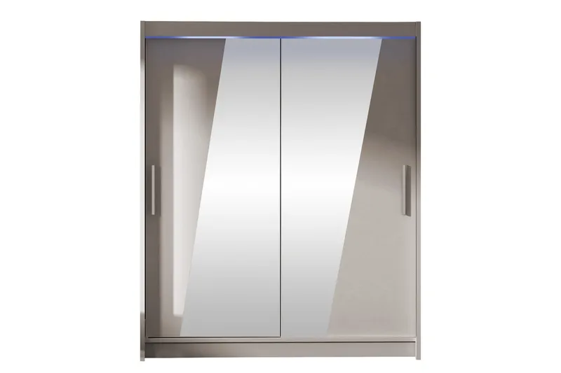 Bay Garderobe Med Speil 150x200 cm, Grå