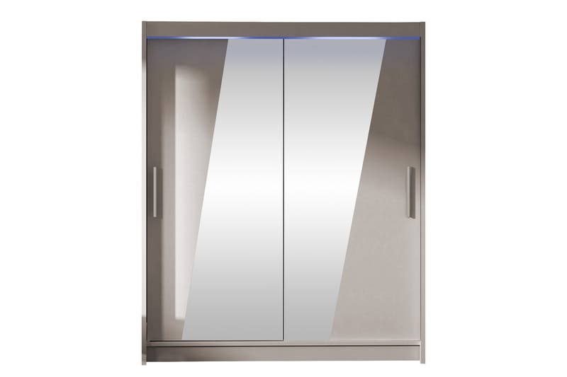 Bay Garderobe Med Speil 150x200 cm - Grå - Oppbevaring - Garderober & garderobesystem
