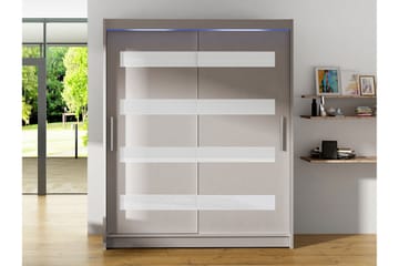 Bay Garderobe Med Speil 150x200 cm - Hvit - Oppbevaring - Garderober & garderobesystem